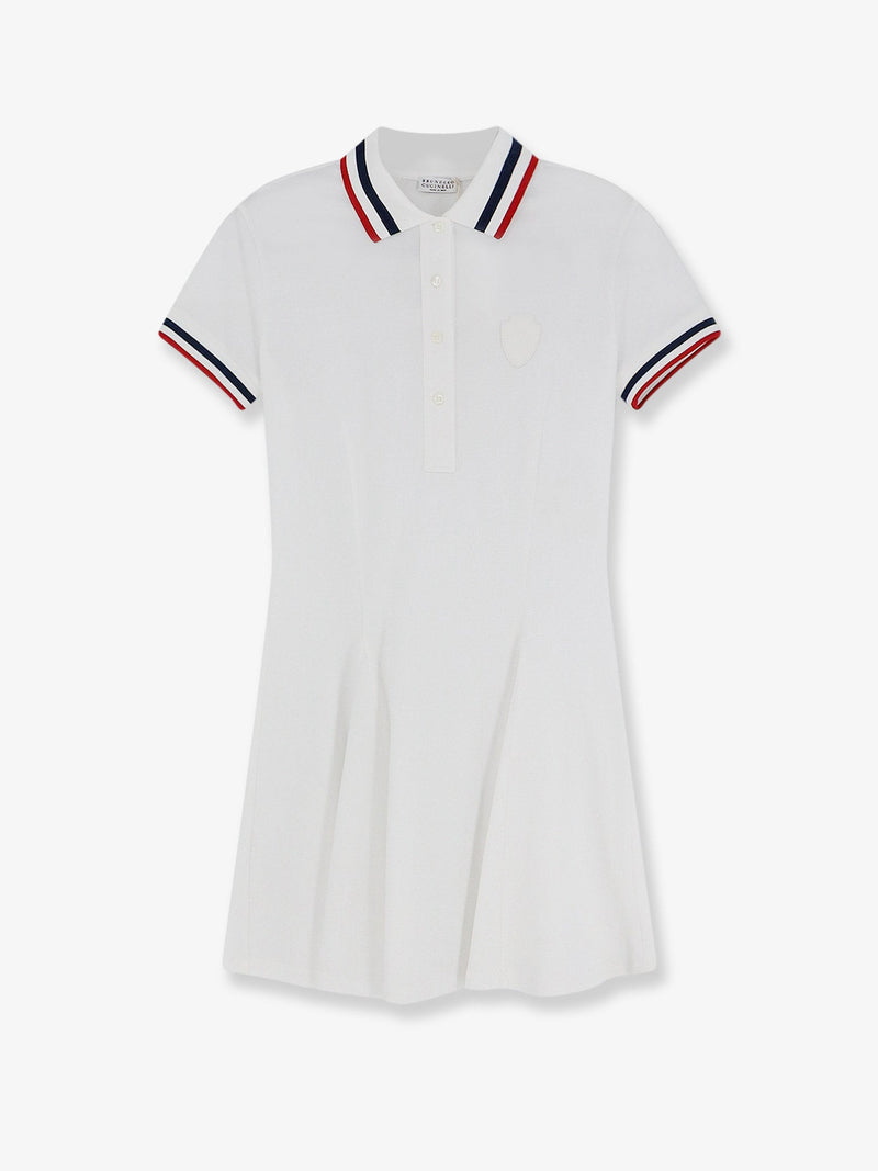 Brunello Cucinelli Brunello Cucinelli Stretch Cotton Piquet Mini Dress White - World Class Fashion