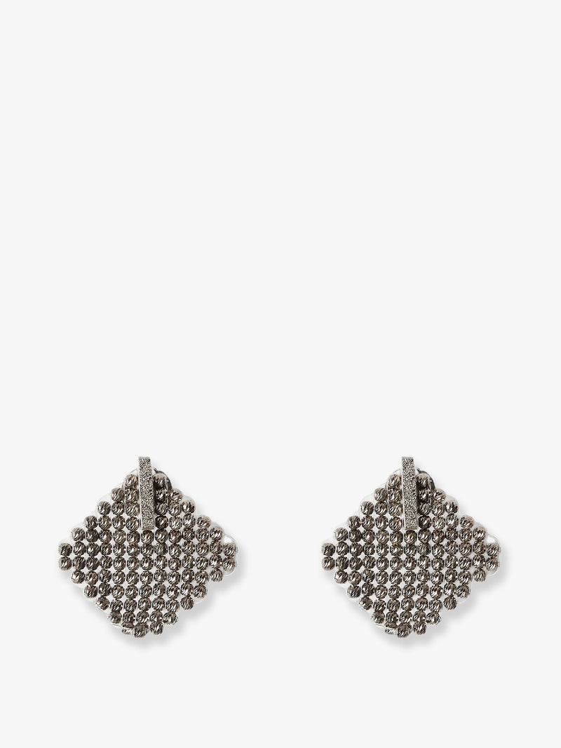 Brunello Cucinelli Brunello Cucinelli Silver Monili Earrings Grey - World Class Fashion