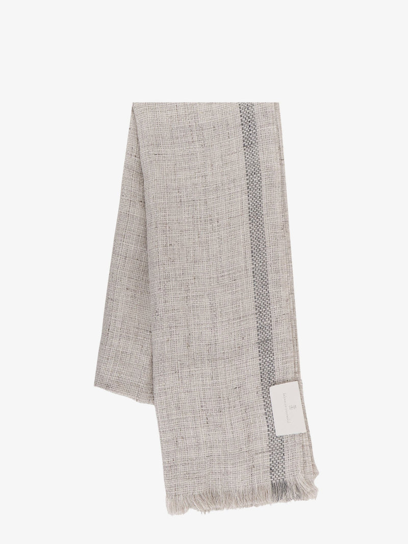 Brunello Cucinelli Brunello Cucinelli Linen Scarf Grey - World Class Fashion