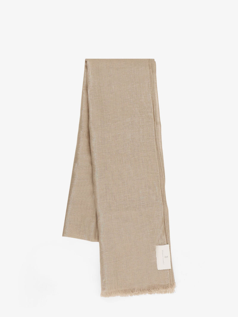 Brunello Cucinelli Brunello Cucinelli Linen Lurex Scarf Gold - World Class Fashion