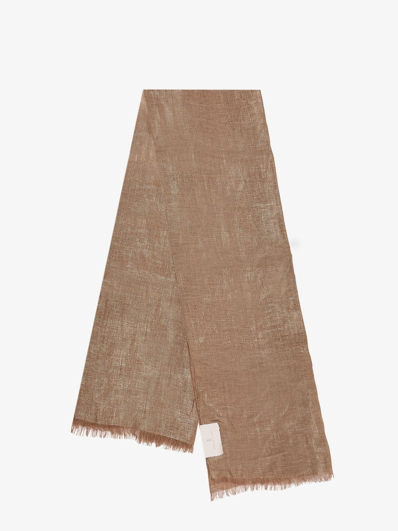 Brunello Cucinelli Brunello Cucinelli Lurex Linen Scarf Gold - World Class Fashion