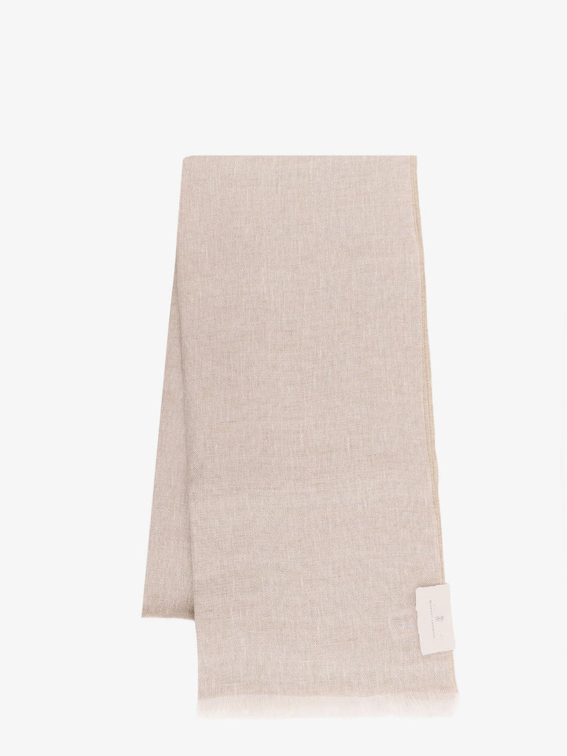 Brunello Cucinelli Brunello Cucinelli Sparkling Linen Scarf Beige - World Class Fashion