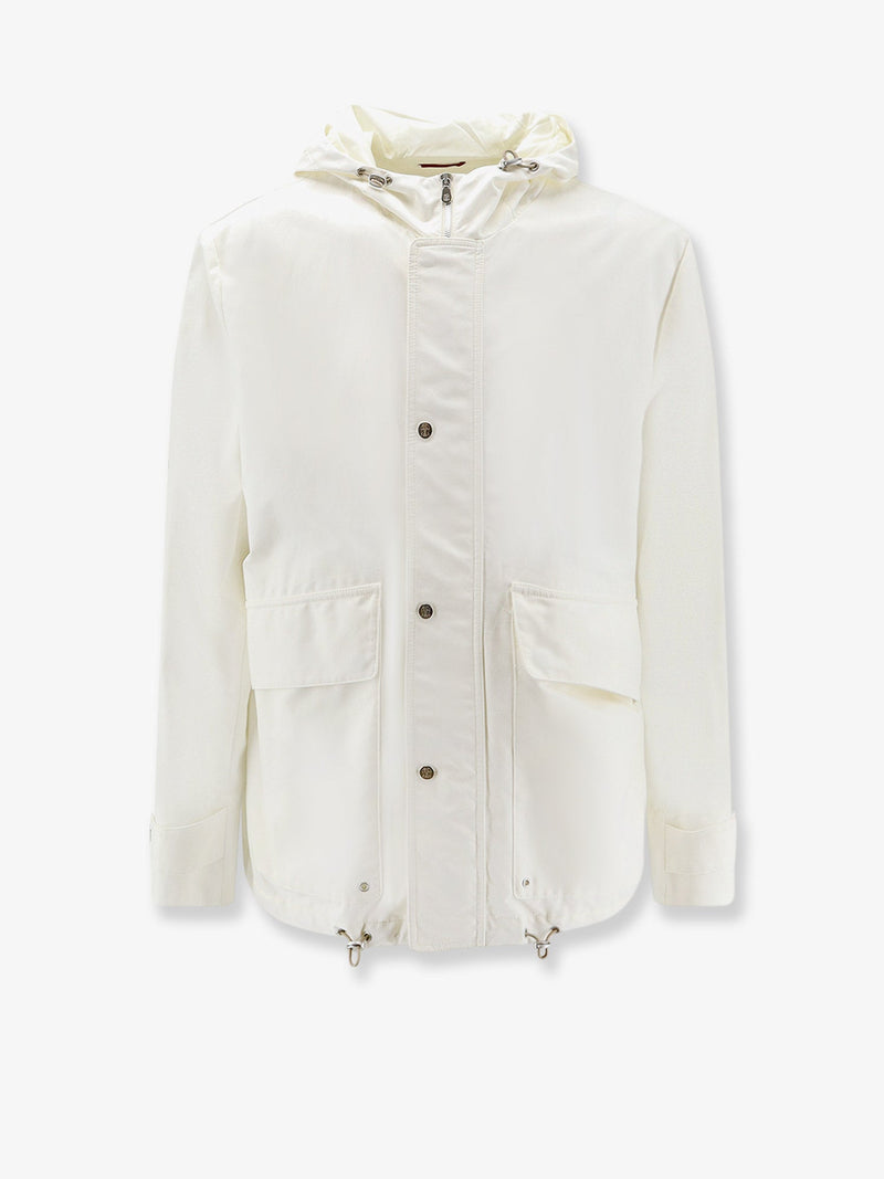 Brunello Cucinelli Brunello Cucinelli Cotton Nylon Jacket White - World Class Fashion