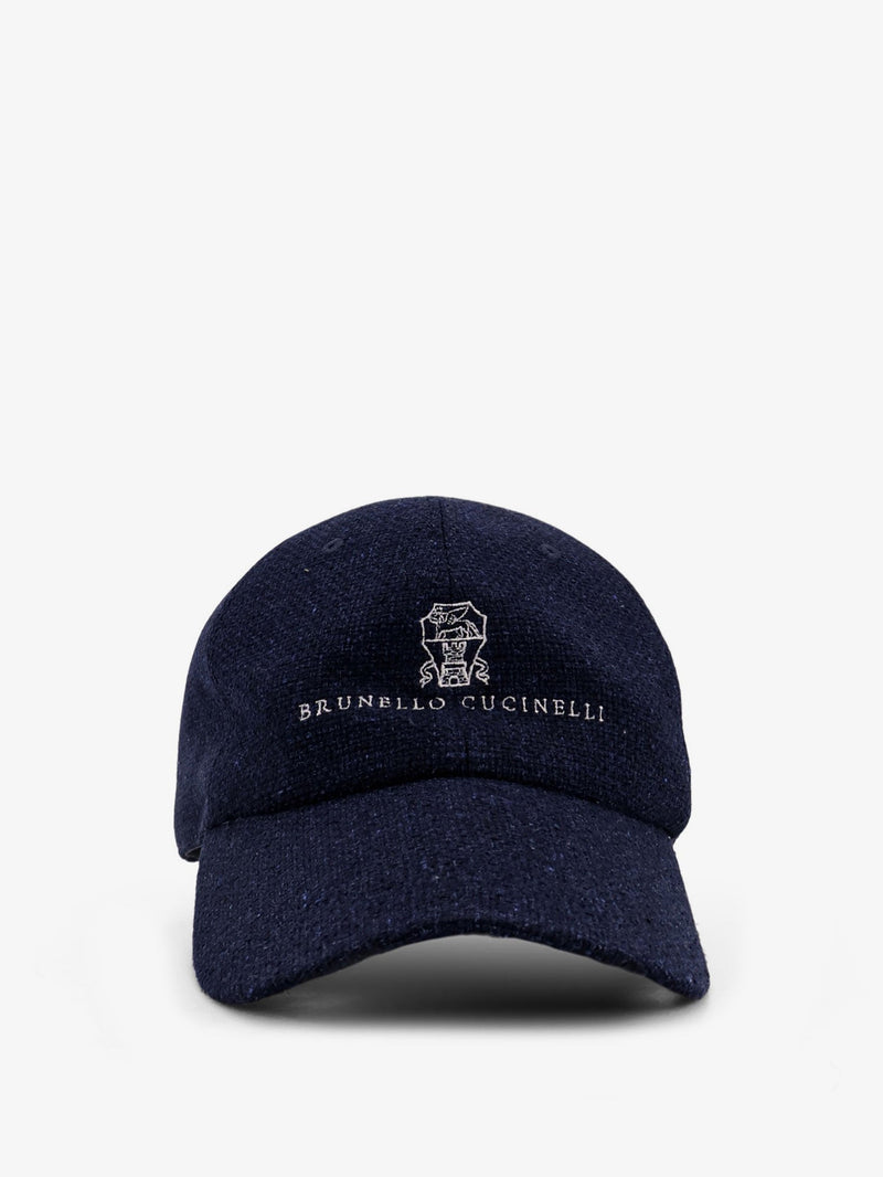 Brunello Cucinelli Brunello Cucinelli Silk Linen Wool Hat Blue - World Class Fashion