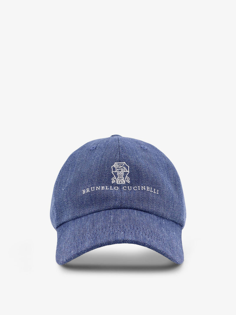 Brunello Cucinelli Brunello Cucinelli Linen Wool Blend Hat Blue - World Class Fashion