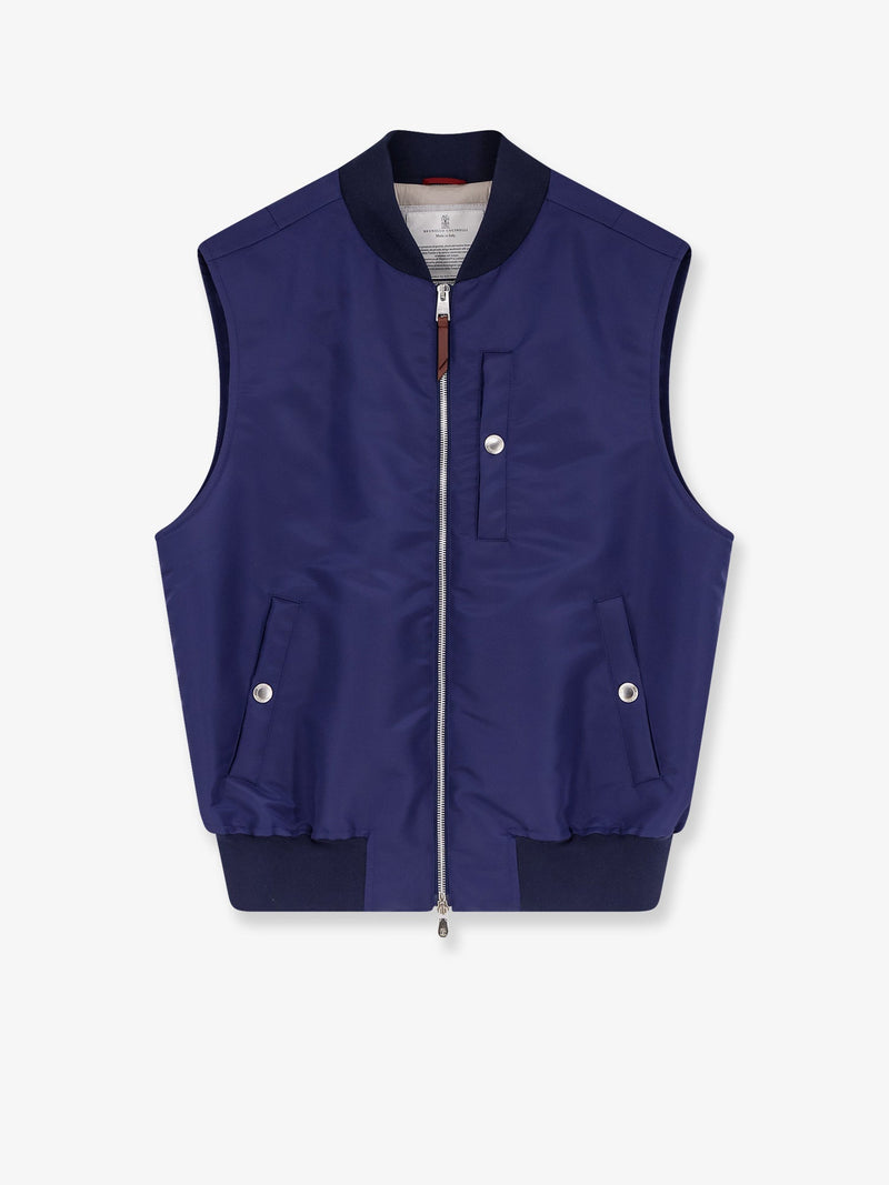 Brunello Cucinelli Brunello Cucinelli Water-Repellent Nylon Jacket Blue - World Class Fashion