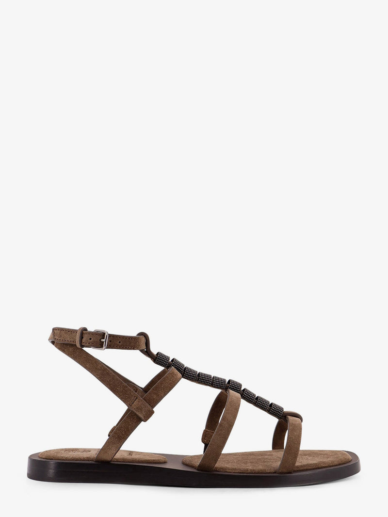 Brunello Cucinelli Brunello Cucinelli Suede Sandals Brown Women - World Class Fashion