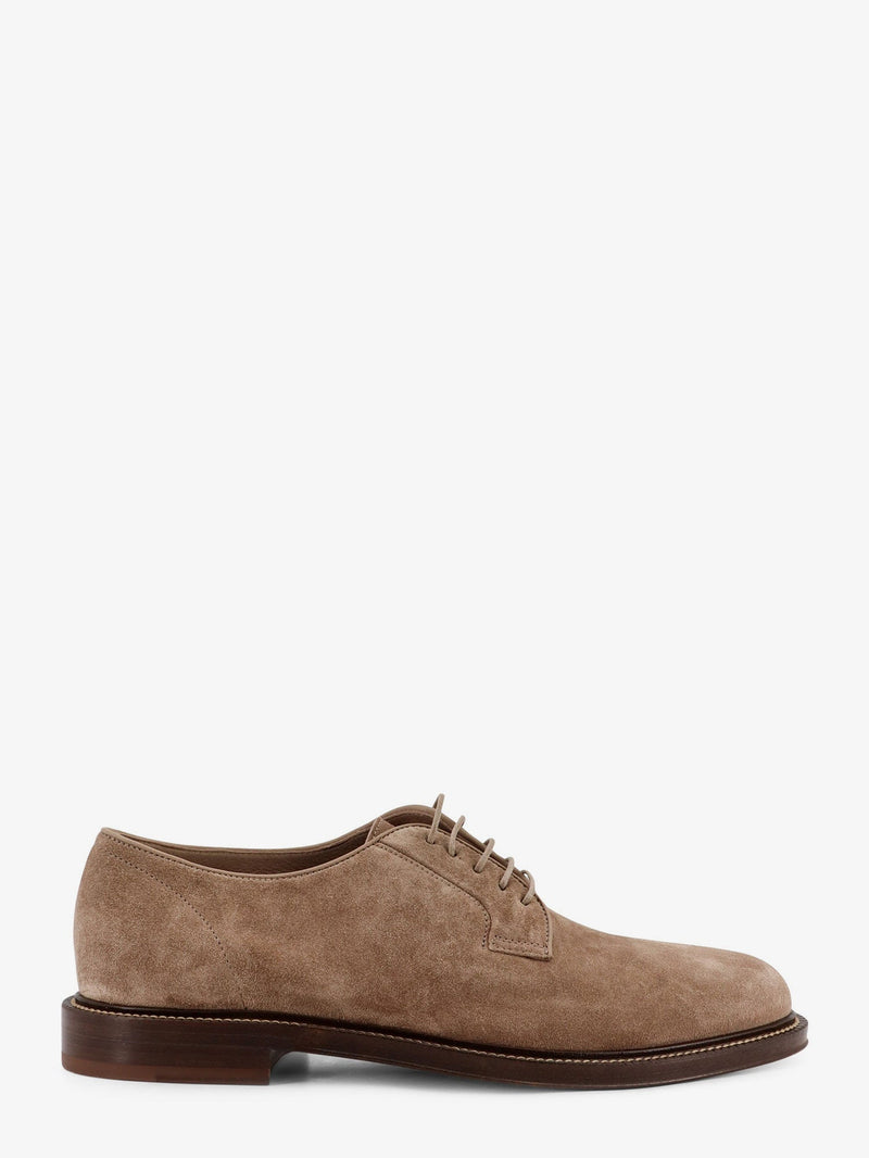 Brunello Cucinelli Brunello Cucinelli Suede Lace-Up Shoes Beige - World Class Fashion