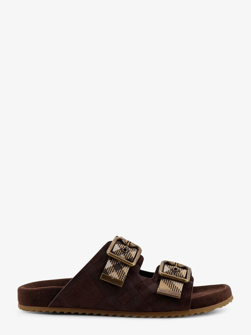 Burberry Burberry Urchin Suede and Synthetic Sandals Beige - World Class Fashion