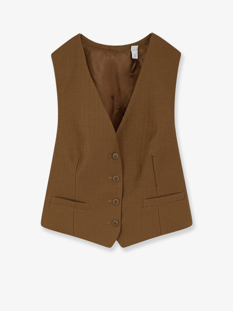 Burberry Burberry Warren Wool and Mohair Vest Brown - World Class Fashion