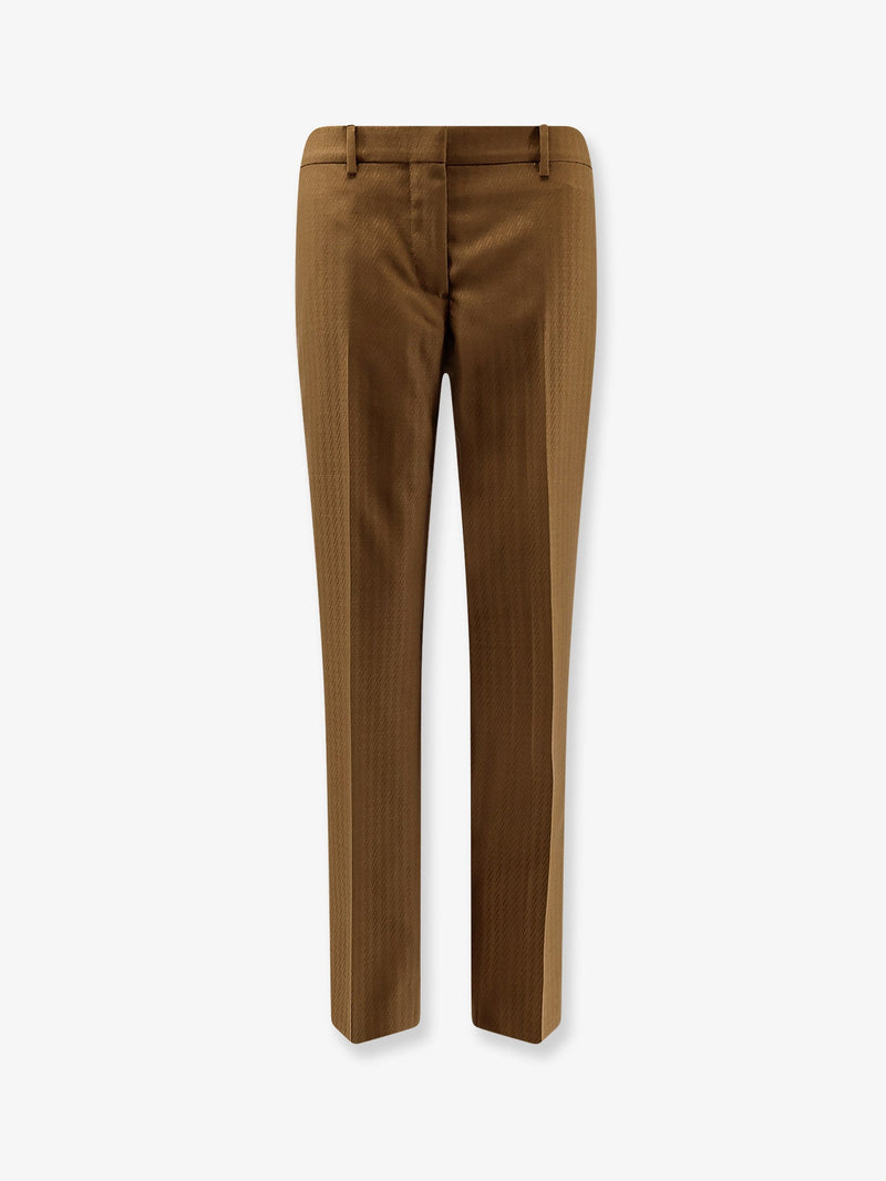 Burberry Burberry Shelley Wool And Mohair Trousers Brown - World Class Fashion