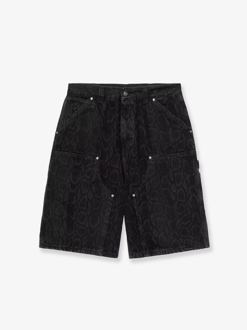 Carhartt WIP Carhartt WIP OG Double Knee Black Denim Bermuda Shorts - World Class Fashion