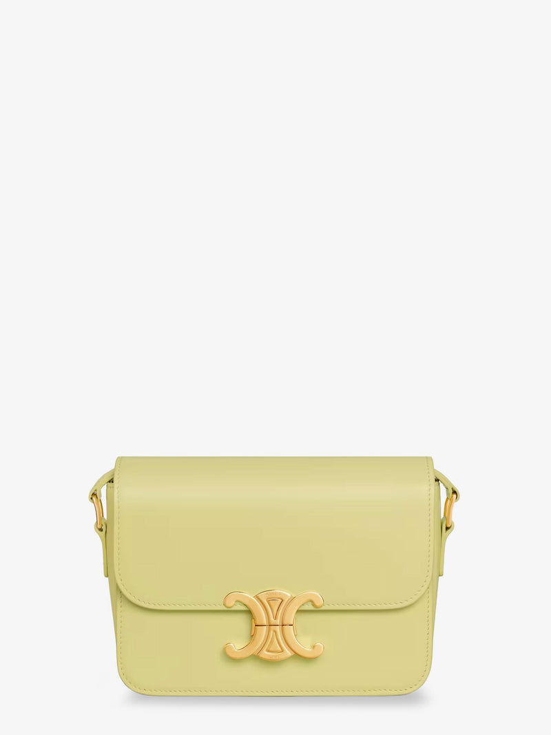 Celine Celine Teen Triomphe Leather Crossbody Bag Yellow - World Class Fashion