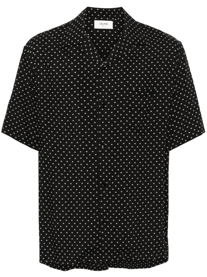 Celine Celine Triomphe Viscose Shirt Black - World Class Fashion