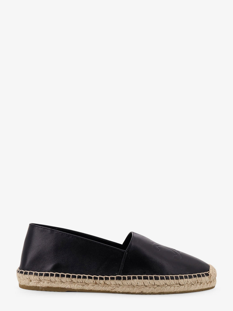 Celine Celine Leather Espadrilles with Triomphe Detail Black - World Class Fashion