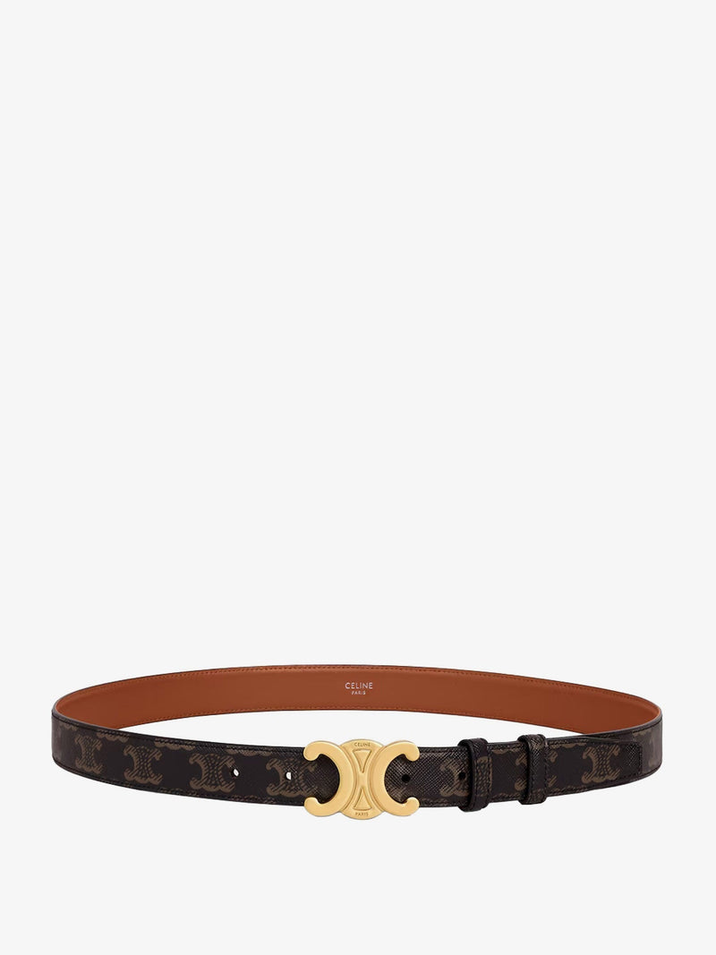 Celine Celine Triomphe Coated Canvas Belt Brown - World Class Fashion