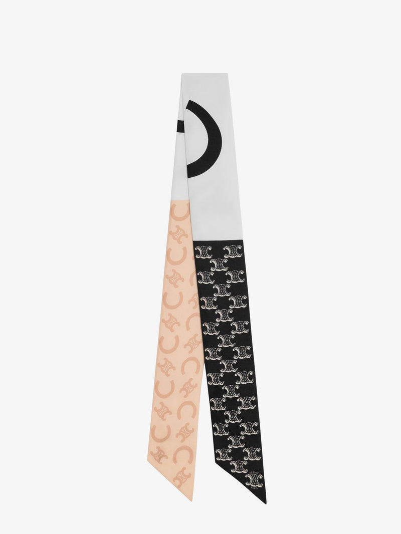 Celine Celine Silk Scarf with Triomphe Logo Black - World Class Fashion