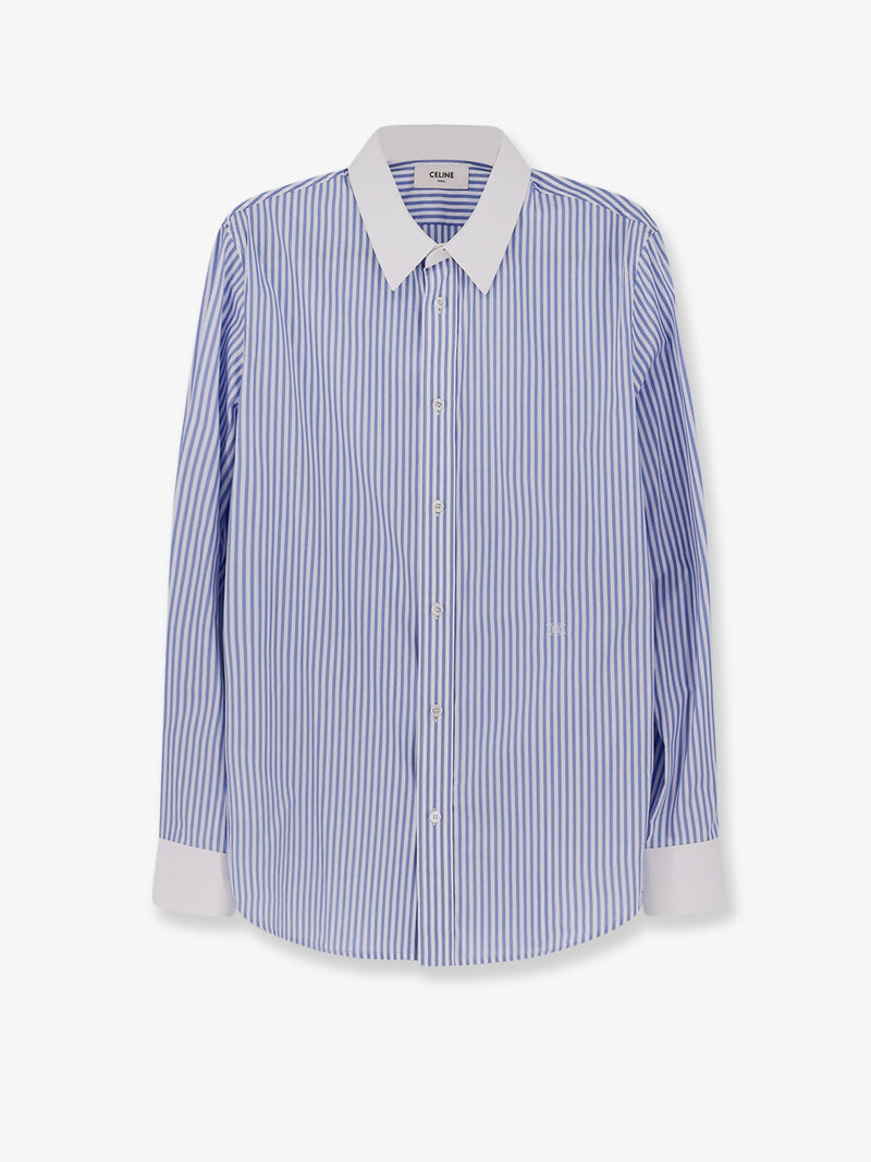 Celine Celine Striped Cotton Shirt Blue Men - World Class Fashion