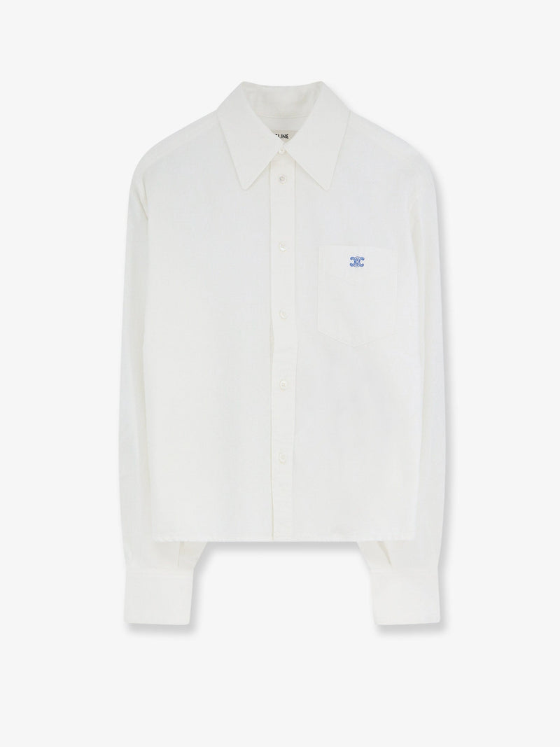 Celine Celine Cropped Denim Shirt White Women - World Class Fashion