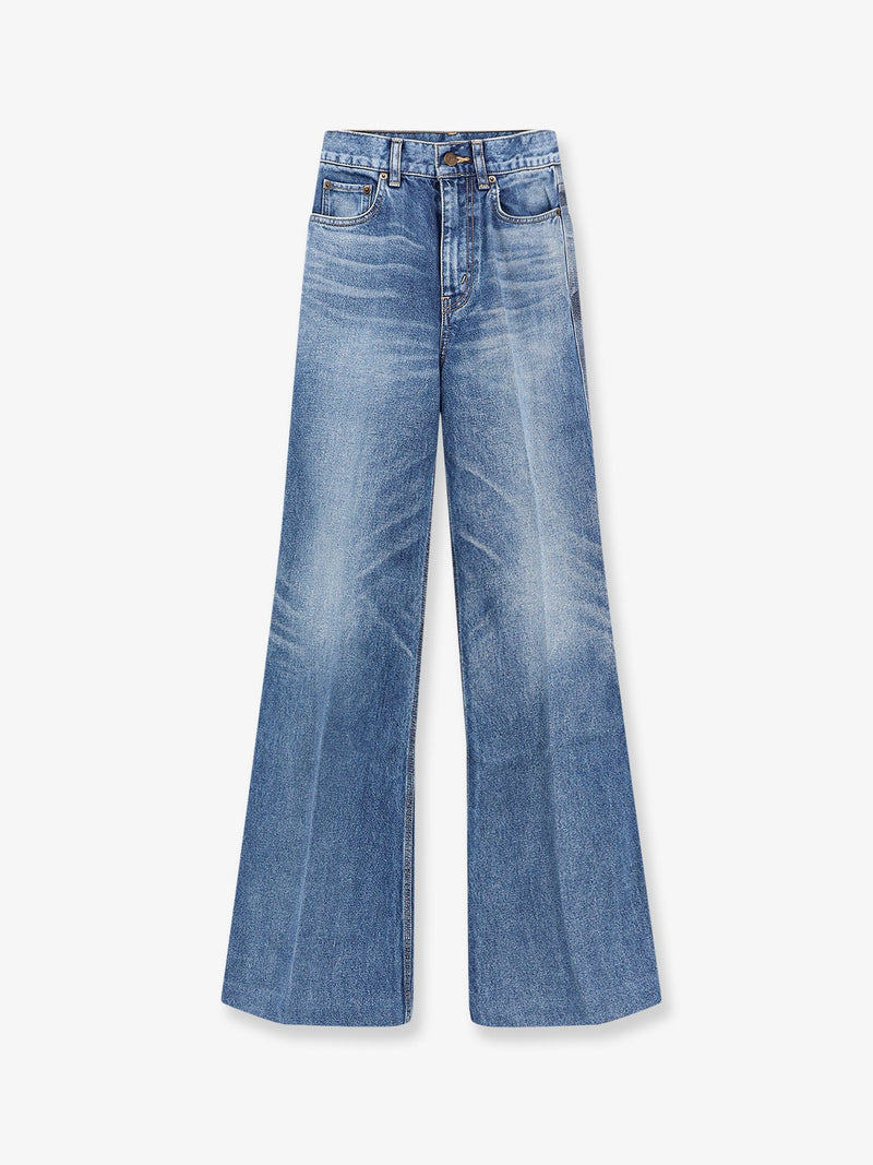 Celine Celine Flared Cotton Jeans Blue Women - World Class Fashion