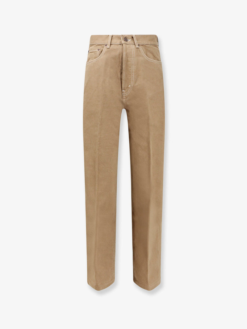 Celine Pantalones Celine Boyfriend 002 de Algodón Marrones - World Class Fashion