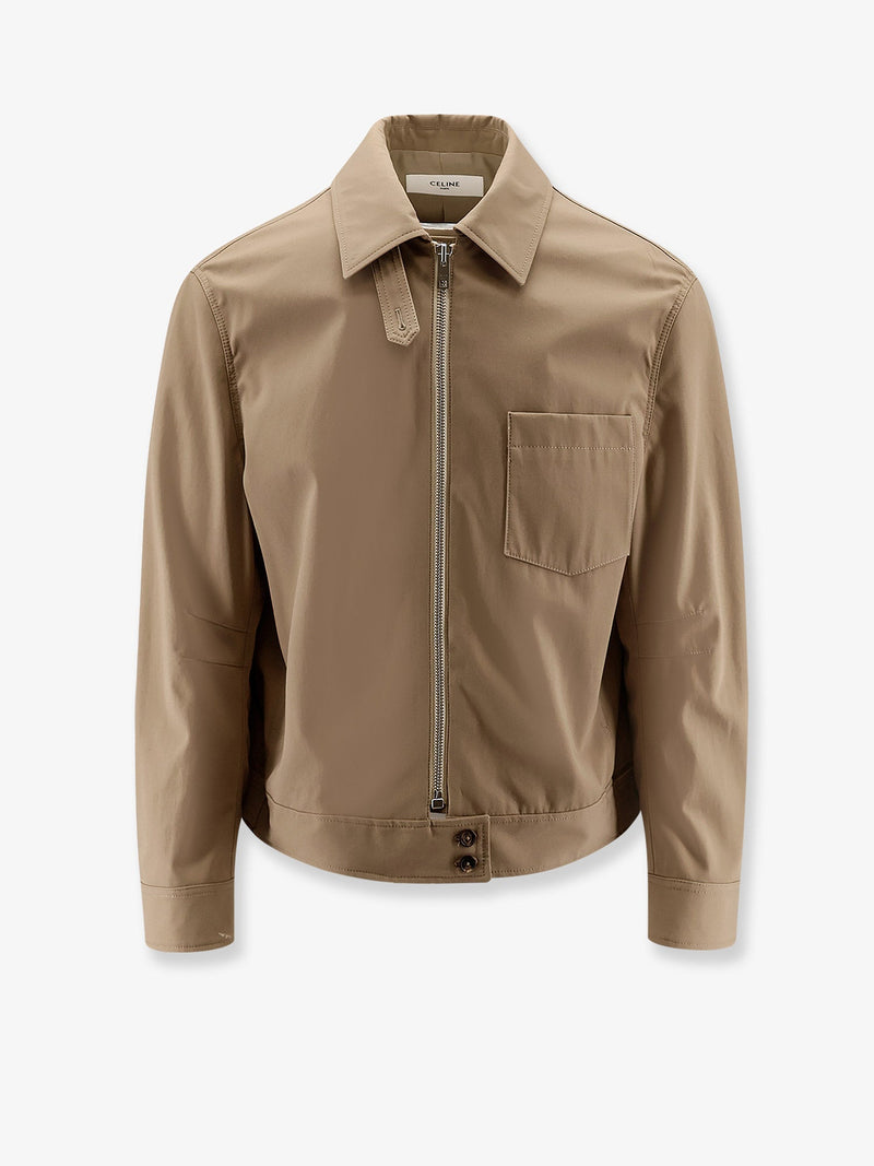 Celine Celine Cotton Jacket With Triomphe Patch - World Class Fashion