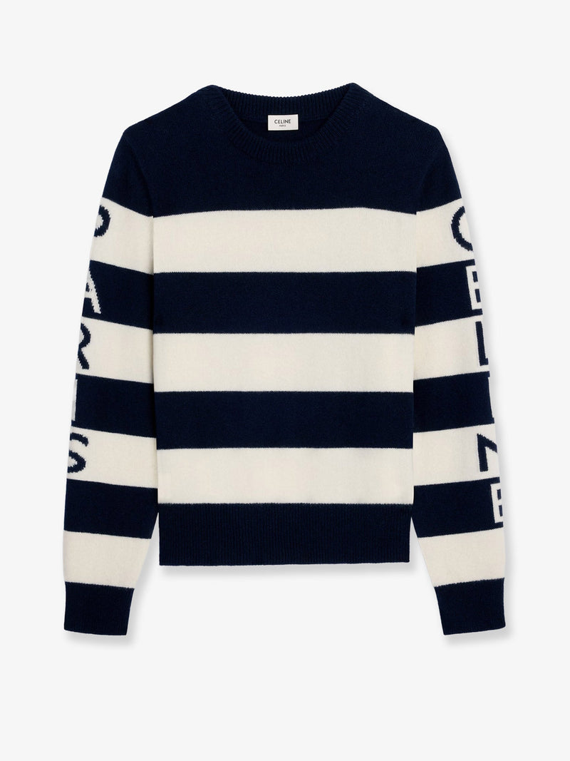 Celine Celine Striped Wool Sweater Blue Women - World Class Fashion