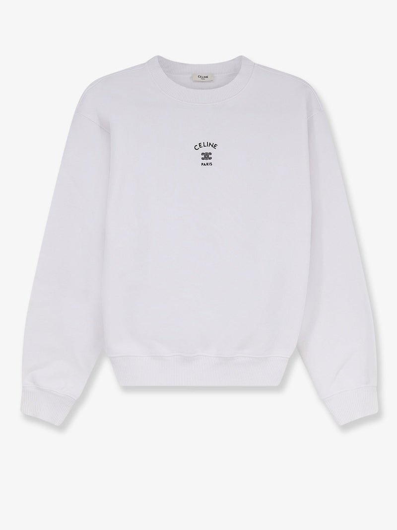 Celine Celine Cotton Sweatshirt With Embroidered Logo On The Front - World Class Fashion