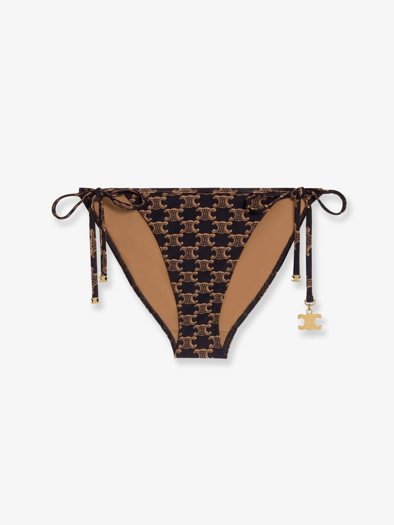 Celine Celine Jersey Bikini Bottom Monogram Print Brown - World Class Fashion