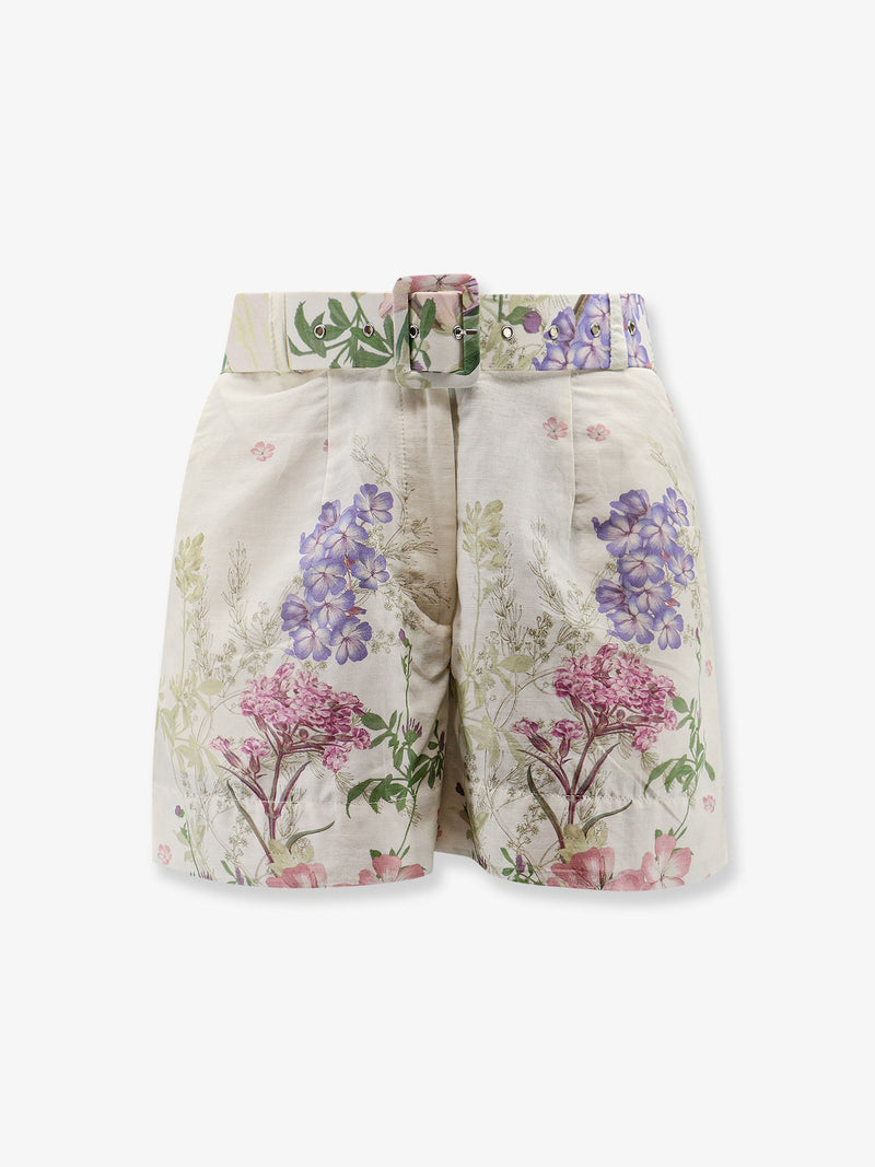 Charo Ruiz Ibiza Charo Ruiz Ibiza Pantalones Cortos de Mezcla de Algodón Pansy Beige - World Class Fashion