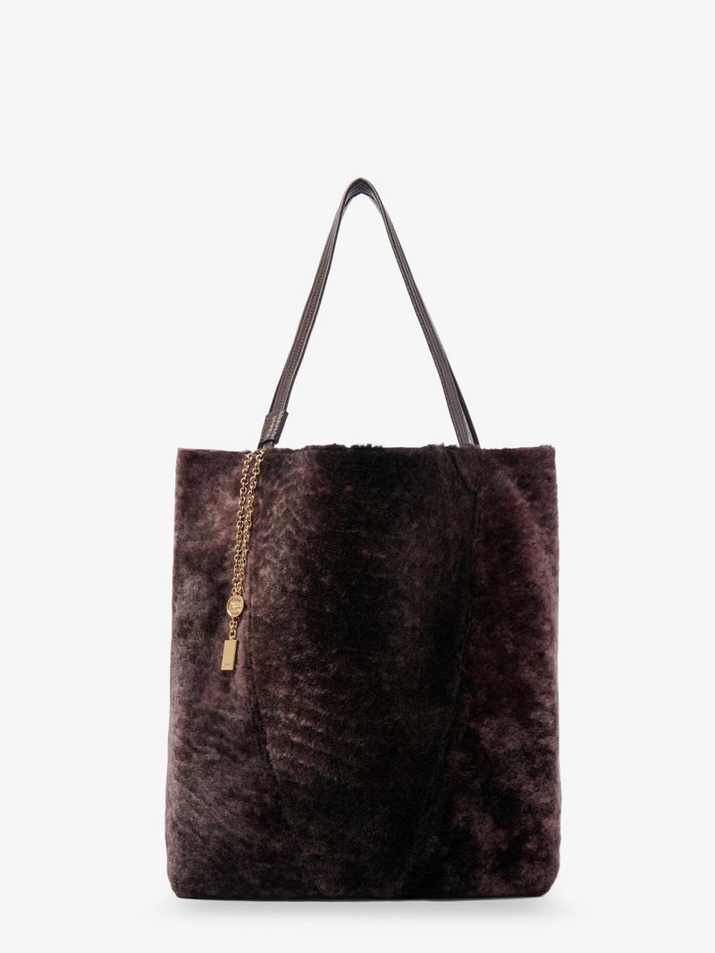 Chloe Chloe Spin Shearling Shoulder Bag Brown - World Class Fashion