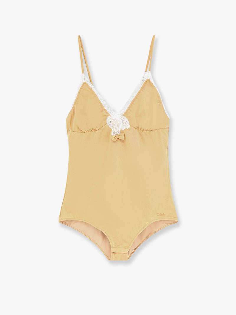 Chloe Chloe Top with Lace Details Beige Women - World Class Fashion