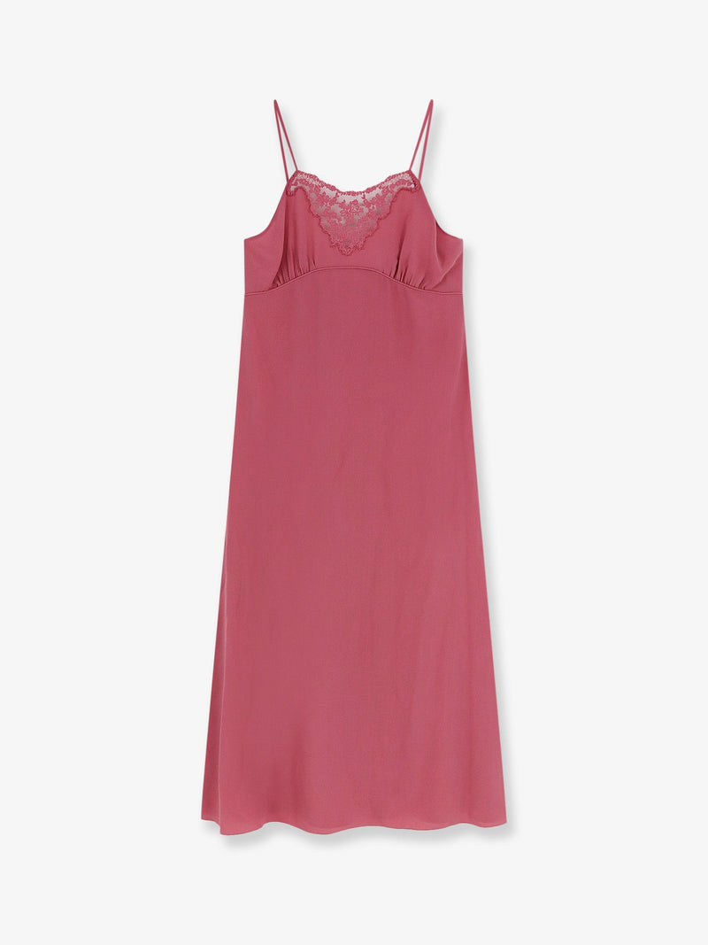 Chloe Chloe Silk Long Slipdress Pink - World Class Fashion