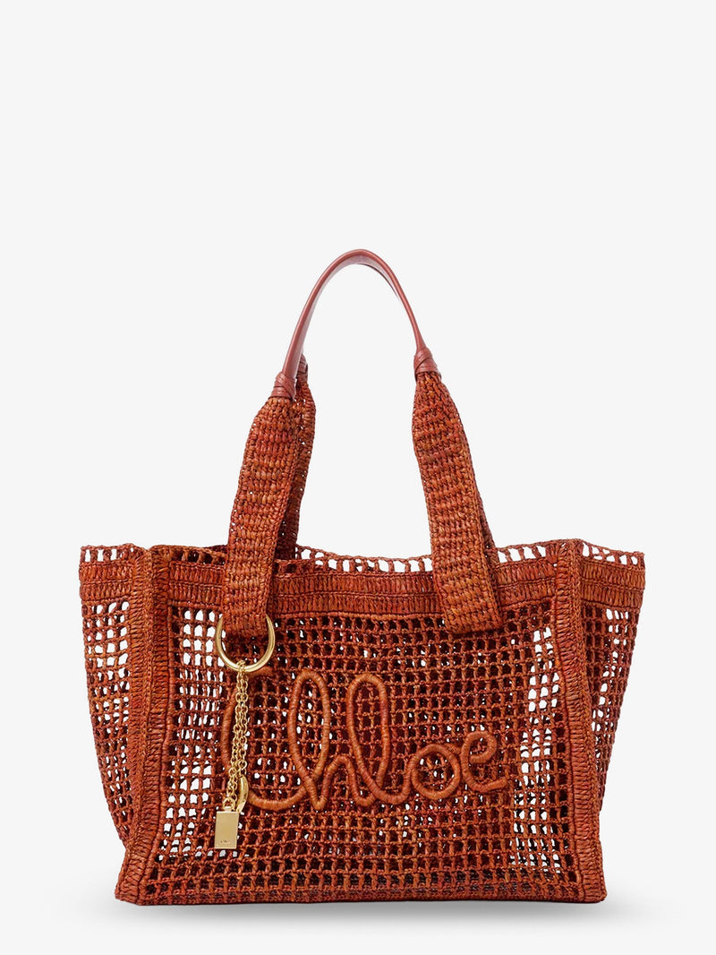 Chloe Chloe East-West Raffia Shoulder Bag Brown - World Class Fashion