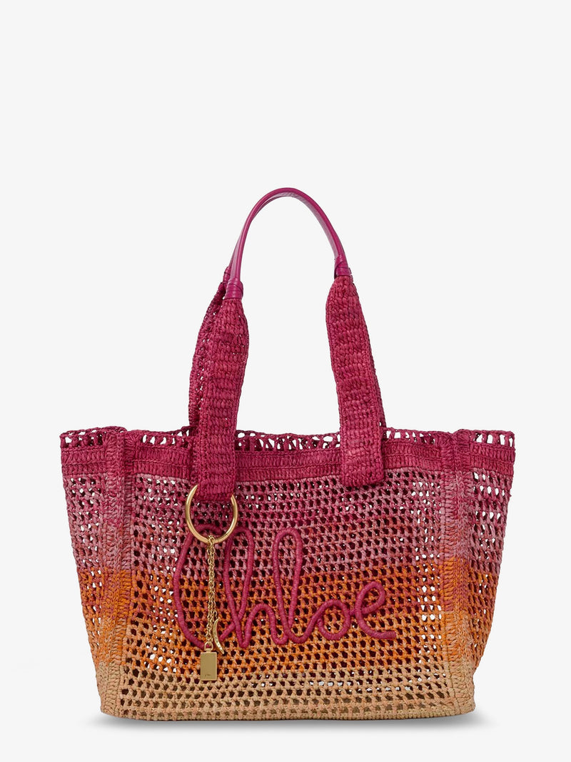 Chloe Chloe East-West Summer Banana Multicolored Raffia Shoulder Bag - World Class Fashion