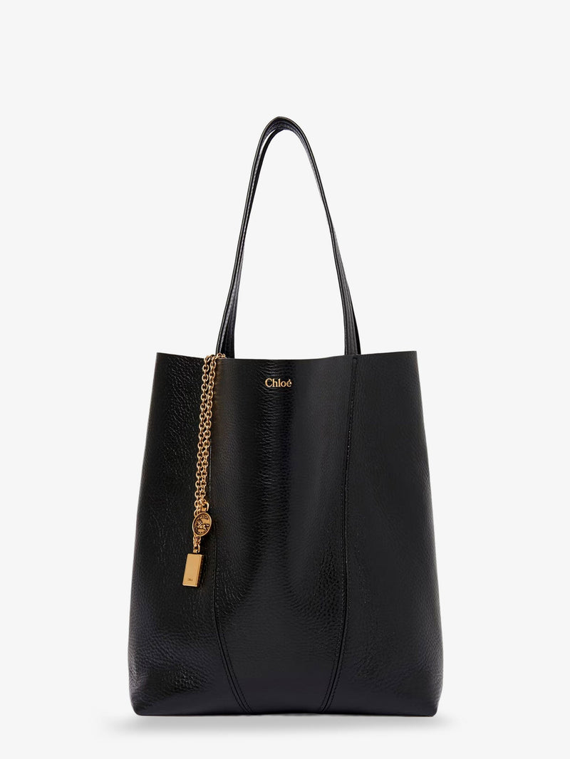 Chloe Chloe Spin Leather Shoulder Bag Black - World Class Fashion