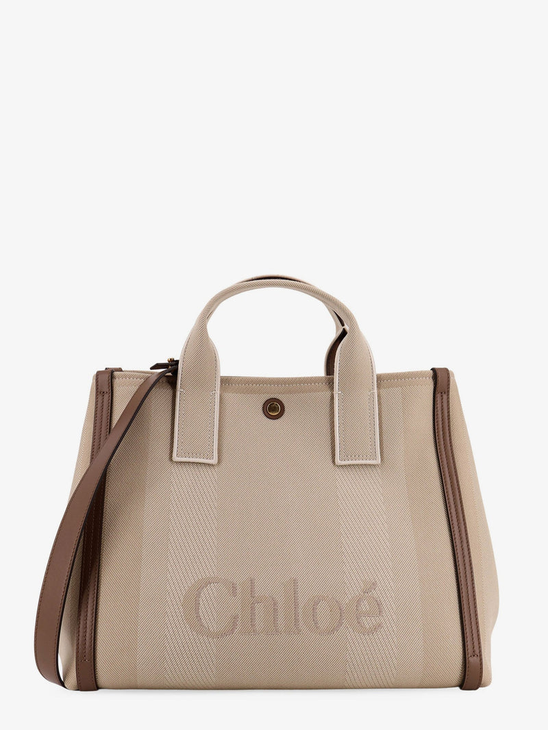Chloe Chloe Striped Jacquard Crossbody Bag Beige - World Class Fashion