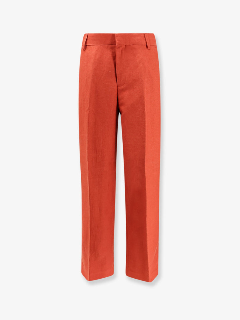 Closed Closed Jurdy Cotton And Linen Trousers Red - World Class Fashion