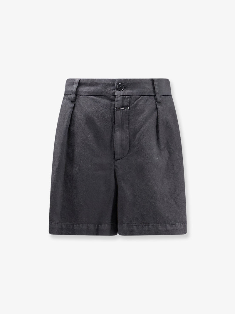 Closed Closed Fevyl Cotton Linen Blend Shorts Black - World Class Fashion