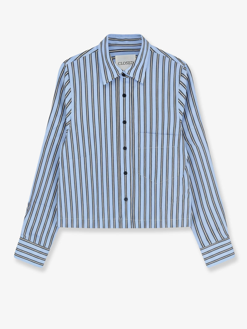 Closed Closed Classic Cropped Shirt Blue Women - World Class Fashion