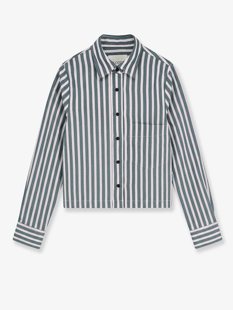 Closed Closed Classic Cropped Shirt Green - World Class Fashion