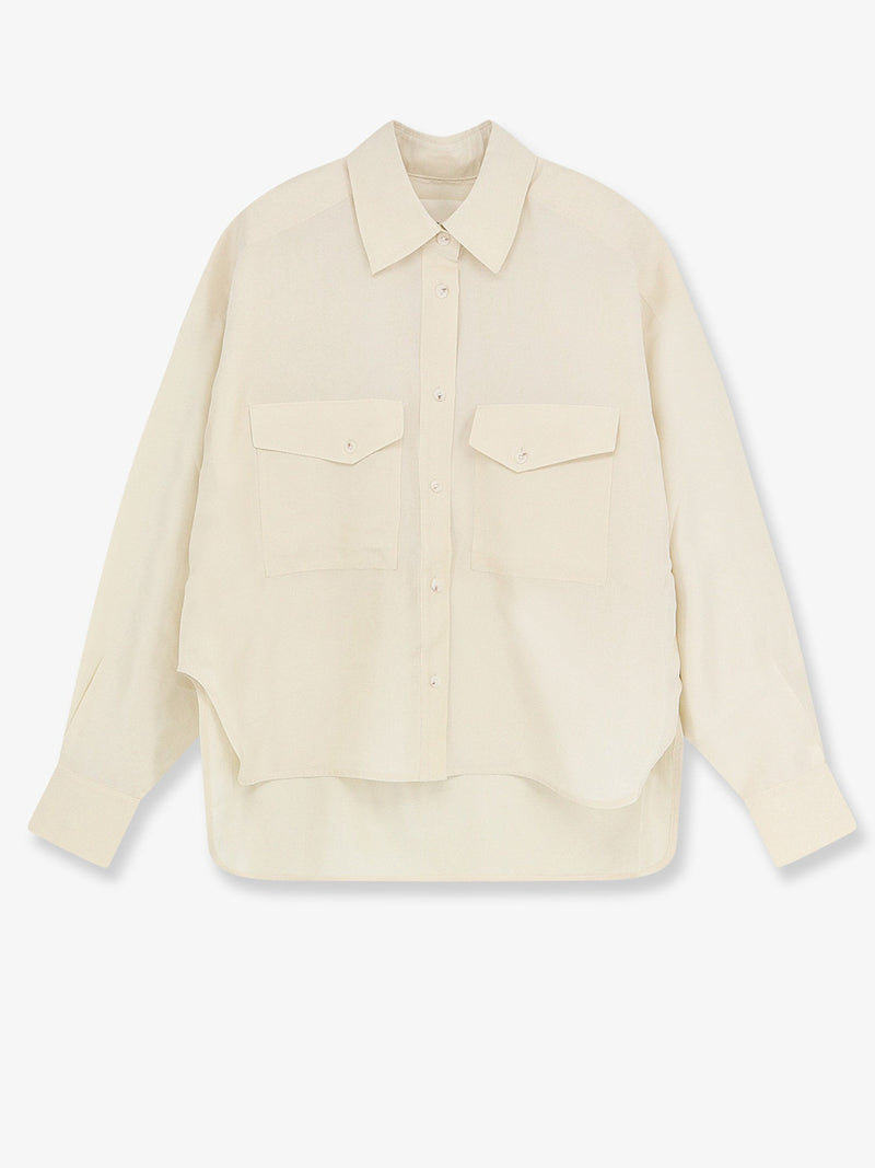 Closed Closed Cropped Silk Shirt Beige Women - World Class Fashion