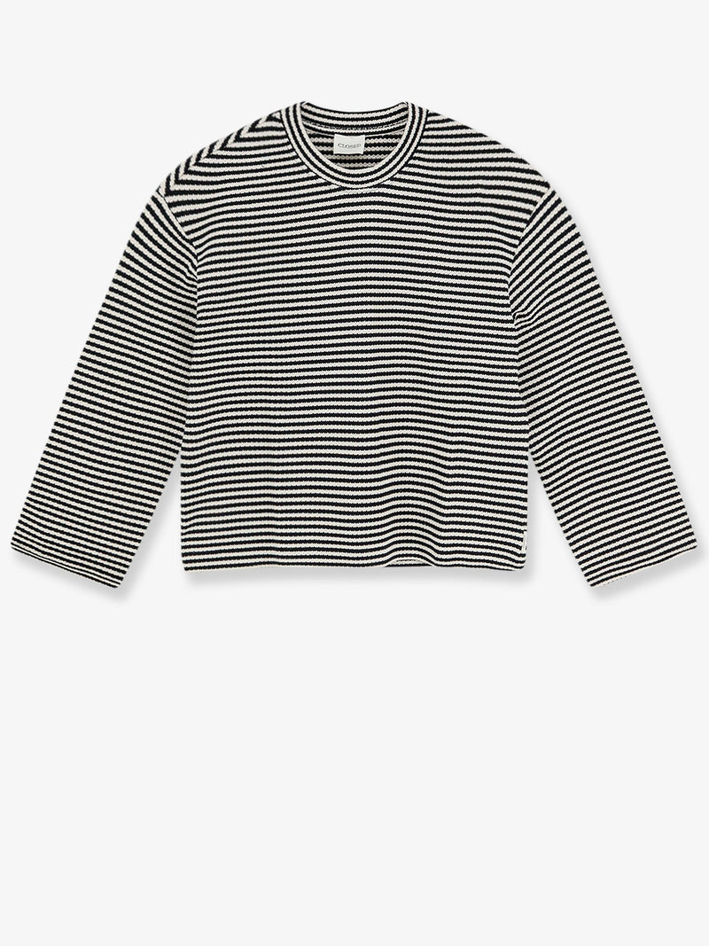 Closed Closed Striped Cotton Sweater Black Women - World Class Fashion