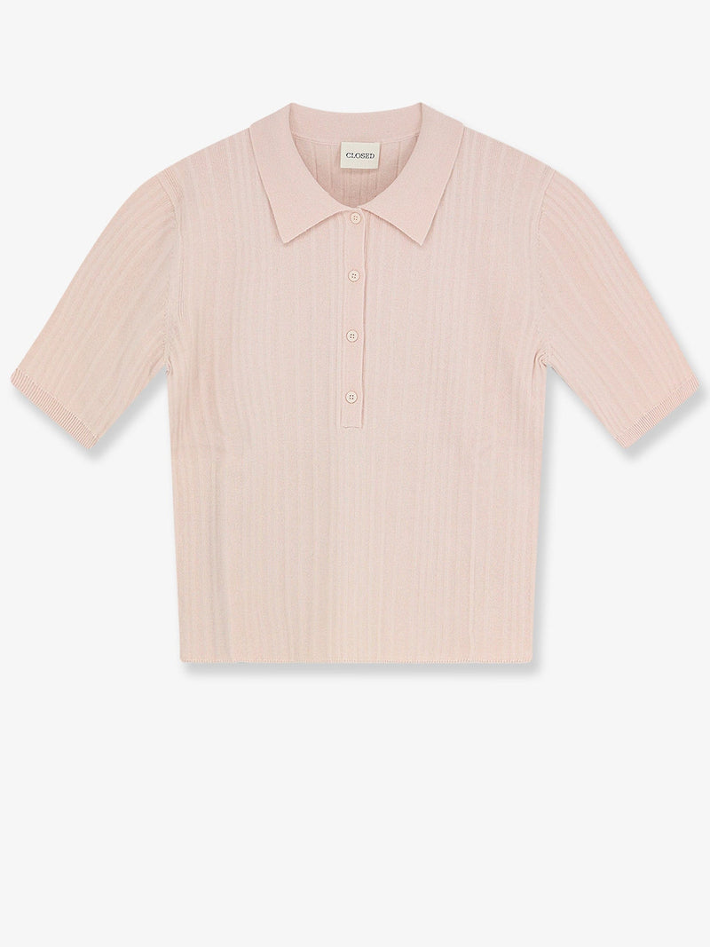Closed Closed Cotton Cashmere Wool Polo Shirt Pink - World Class Fashion