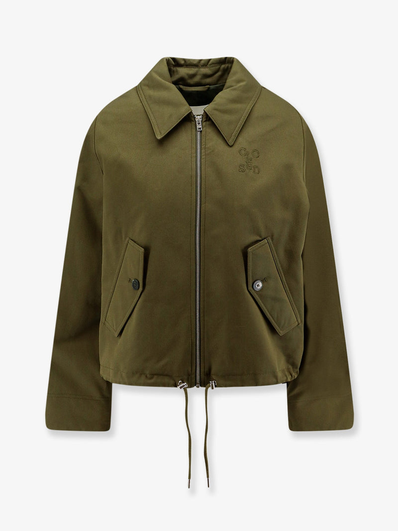 Closed Closed Cotton Jacket with Logo Embroidery Green - World Class Fashion
