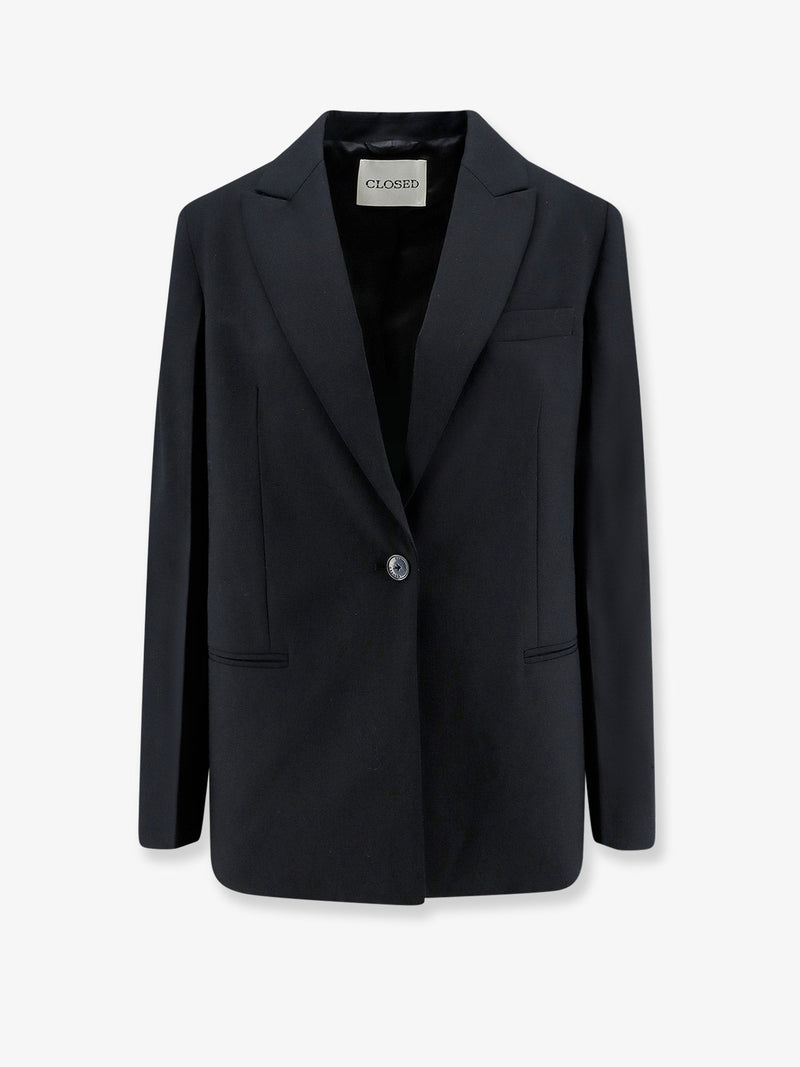 Closed Closed Virgin Wool Blend Blazer Black - World Class Fashion