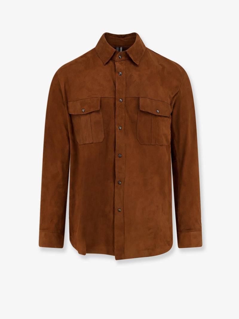 Dfour Dfour Suede Shirt Brown Men - World Class Fashion