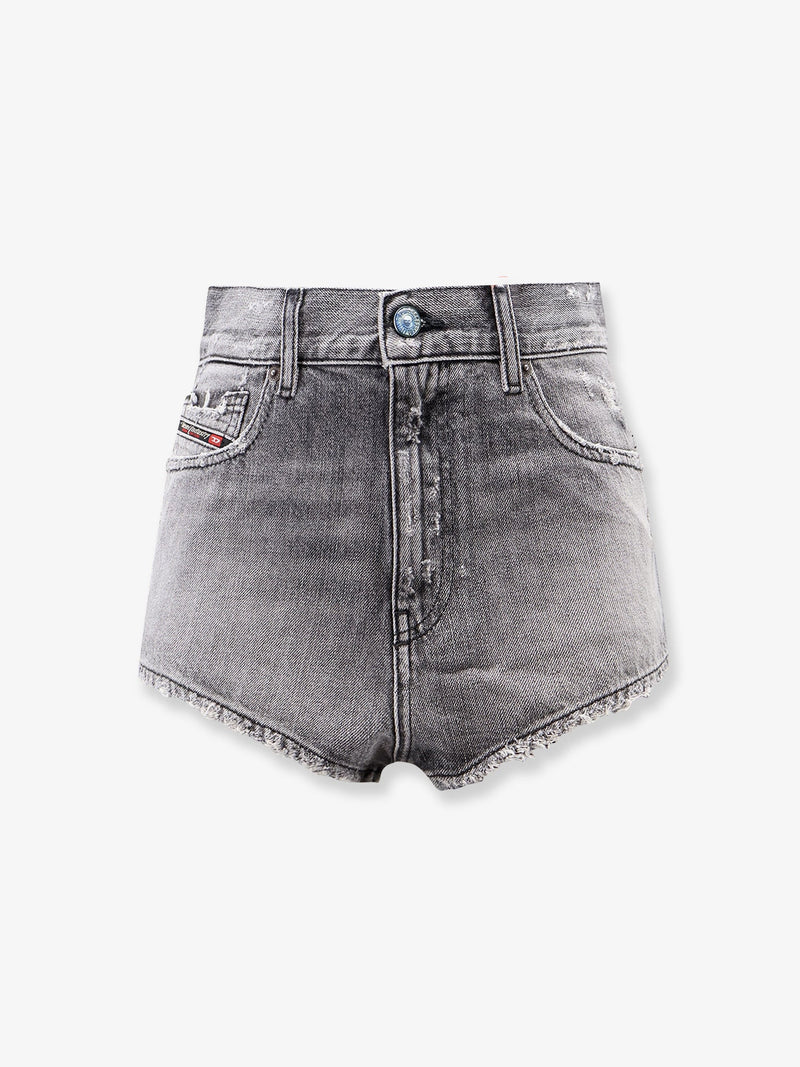 Diesel Diesel Shorts Vaqueros Efecto Destruido Gris Mujer - World Class Fashion