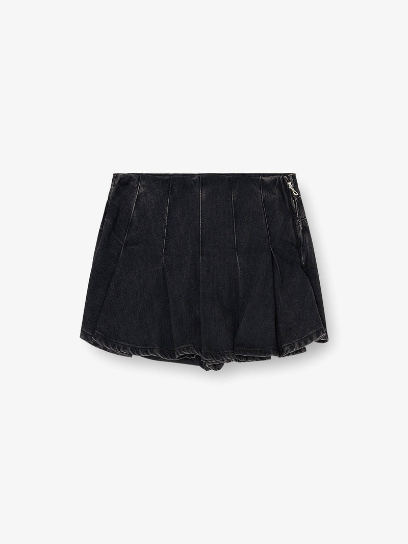 Diesel Diesel De-Rox Pleated Denim Shorts Black - World Class Fashion