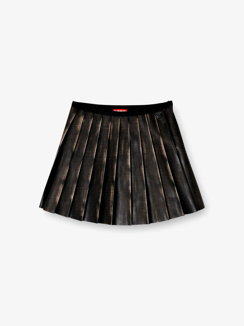 Diesel Minifalda Diesel O-Saka de piel sintética negra - World Class Fashion